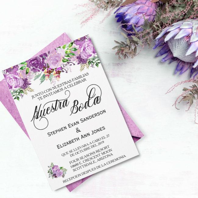 Spanish Wedding Rose Purple Lavender Nuestra Boda