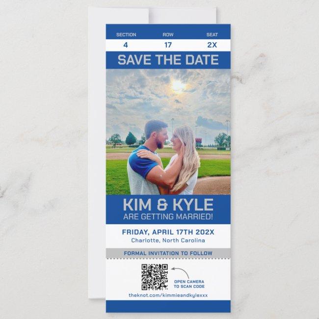 Sport Ticket Save The Date Large Flat  Qr Code