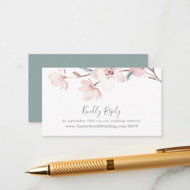 Spring Cherry Blossom Wedding Website Rsvp Enclosure Card