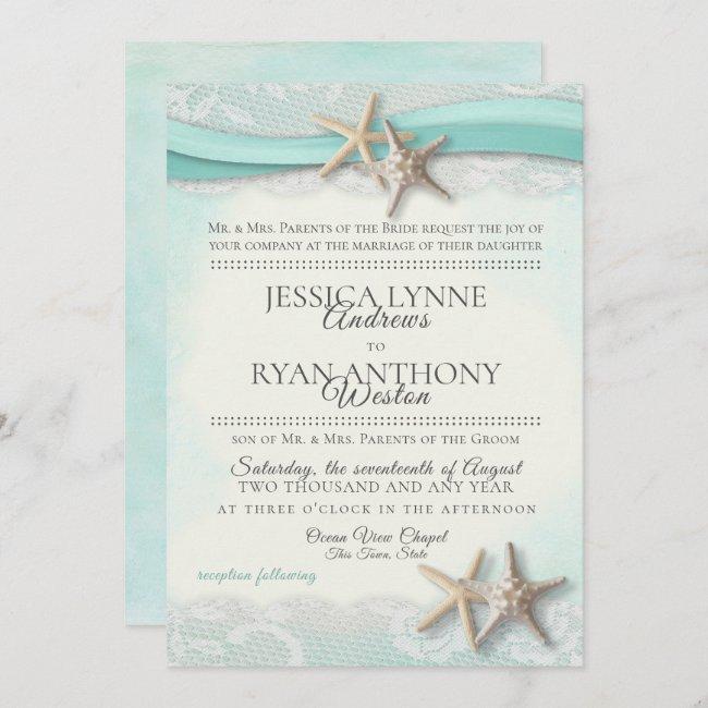 Starfish And Lace Vintage Beach Wedding