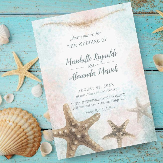 Starfish Sea Blue Nautical Wedding