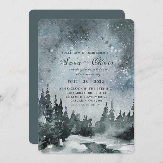 Starry Night | Forest Watercolor Wedding