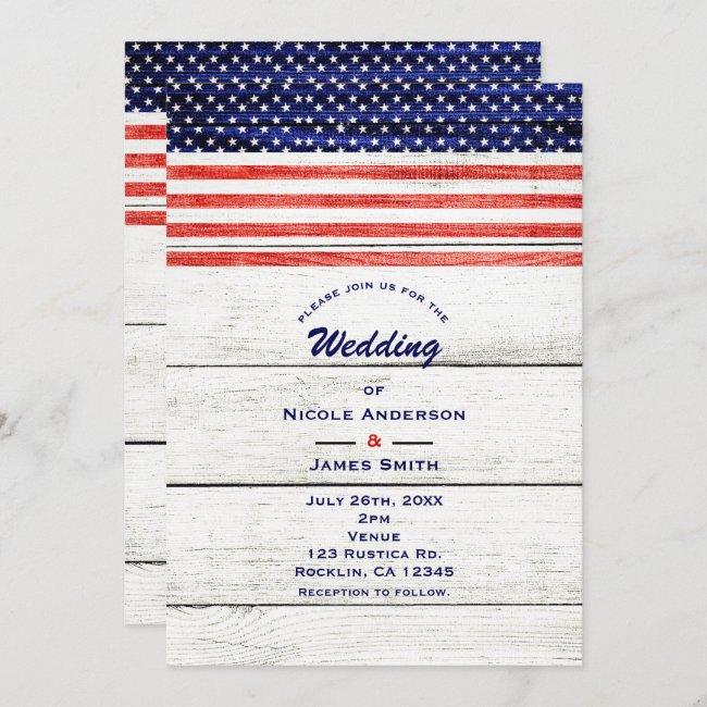 Stars & Stripes White Rustic Wood Patriotic Party