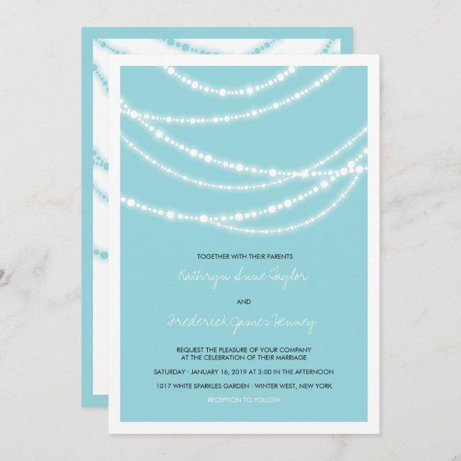 Stylish Winter Sparkles Glow Wedding 2in1 Invite