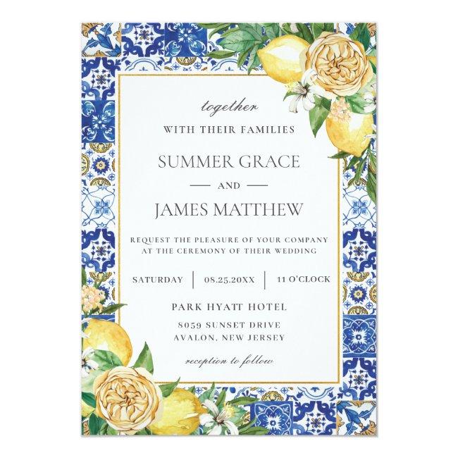 Summer Lemon Floral Greenery Destination Wedding