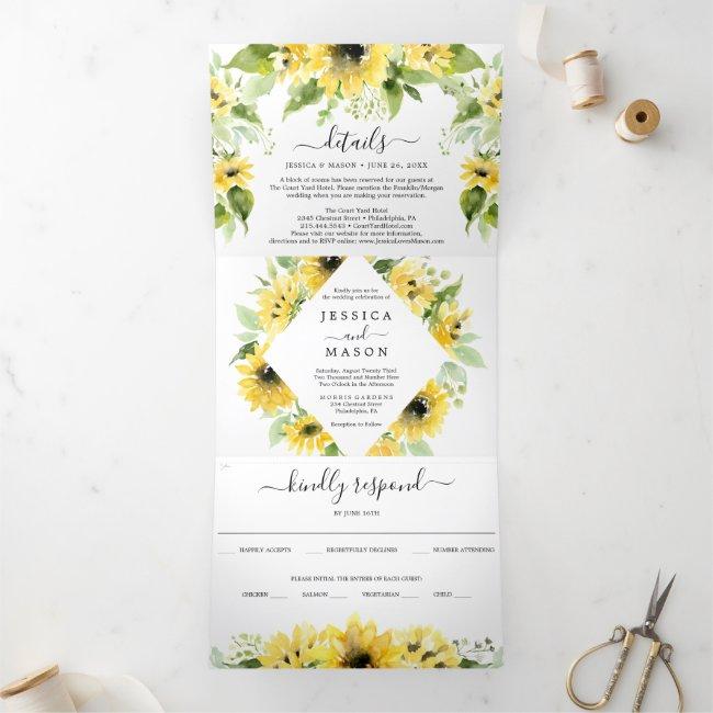 Sunflower Garden Wedding Tri-fold