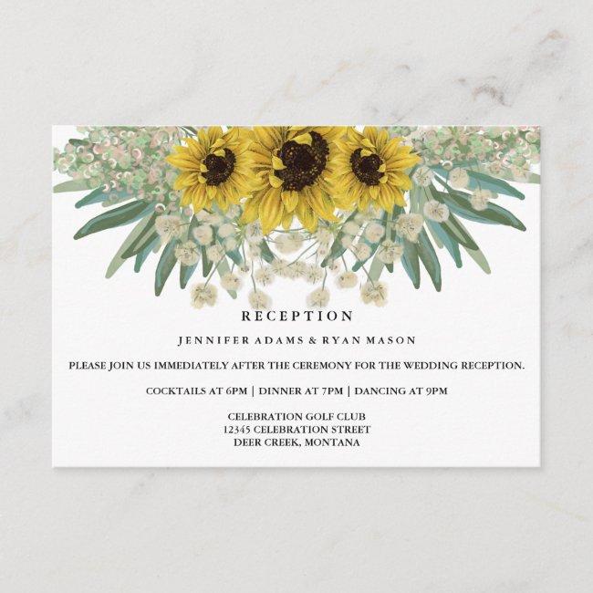 Sunflower Watercolor Wedding Reception