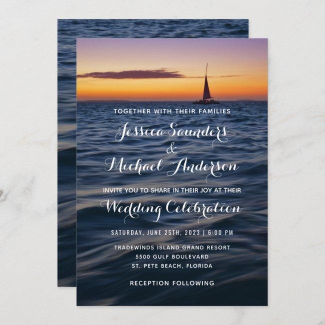 Sunset Sail Modern Nautical Wedding