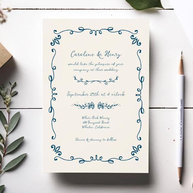 Sweet Whimsical Handwritten Illustrated Wedding