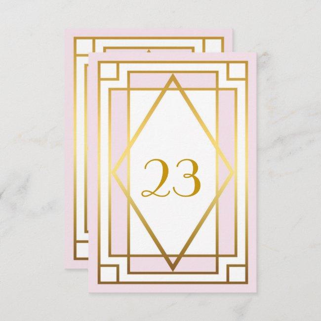Table Number,great Gatsby,elegant,chic,white Pink