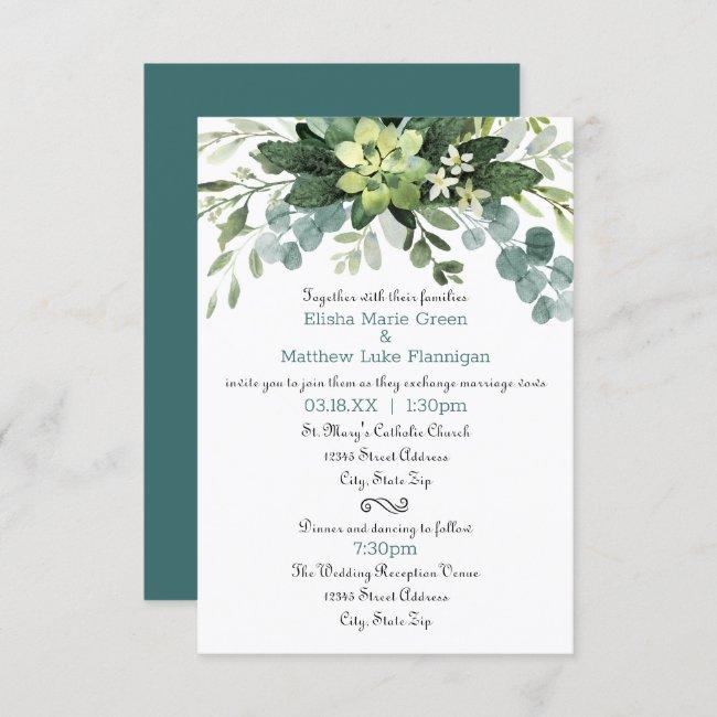 Teal Bouquet - 3x5 Wedding/reception