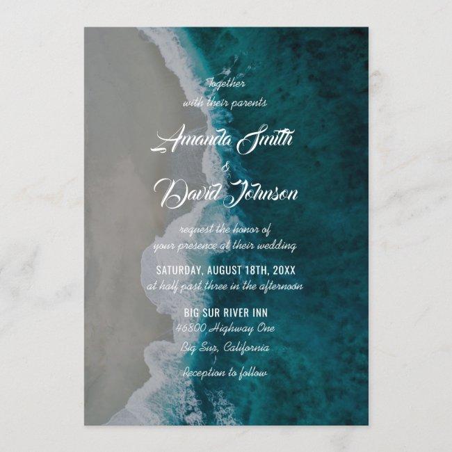 Teal Sea Shore Destination Beach Wedding