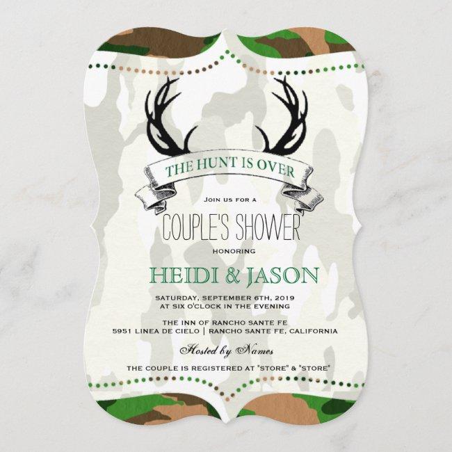 "the Hunt Is Over" Rustic Camo Couple's Shower