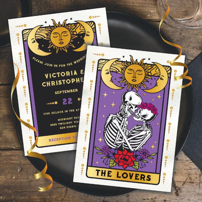 The Lovers Skeleton Couple Gothic Wedding Tarot