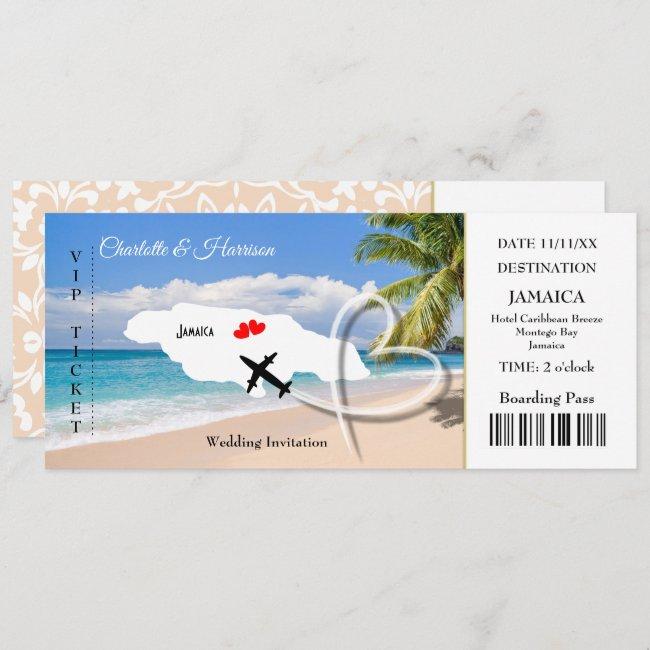 Ticket Boarding Pass Wedding Destination Jamaica