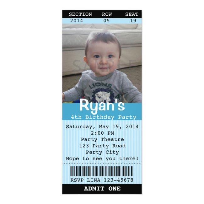 Ticket  (blue) With Photo -theatre/movie