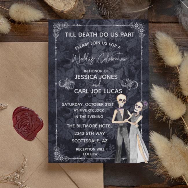 Till Death Do Us Part Halloween Wedding Skeletons