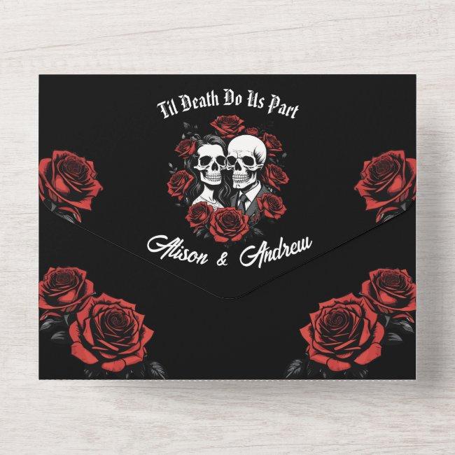 Till Death Do Us Part Wedding Skull Couple All In One