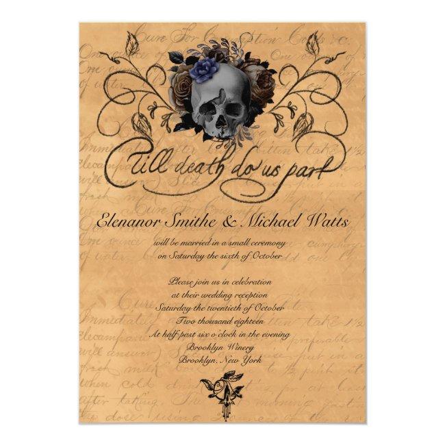 Till Death To Us Part Floral Skull Wedding