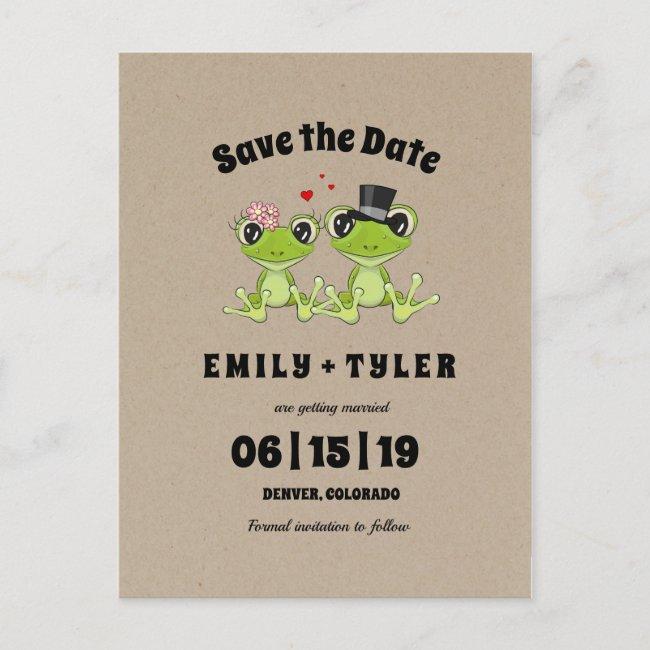 Toadally In Love Frog Wedding Save The Date Announcement Post