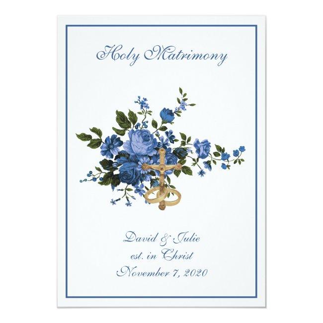 Traditional Catholic Religious Blue Roses Wedding