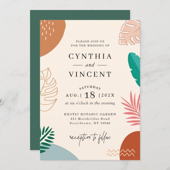 Trendy Abstract Tropical Shapes Summer Wedding