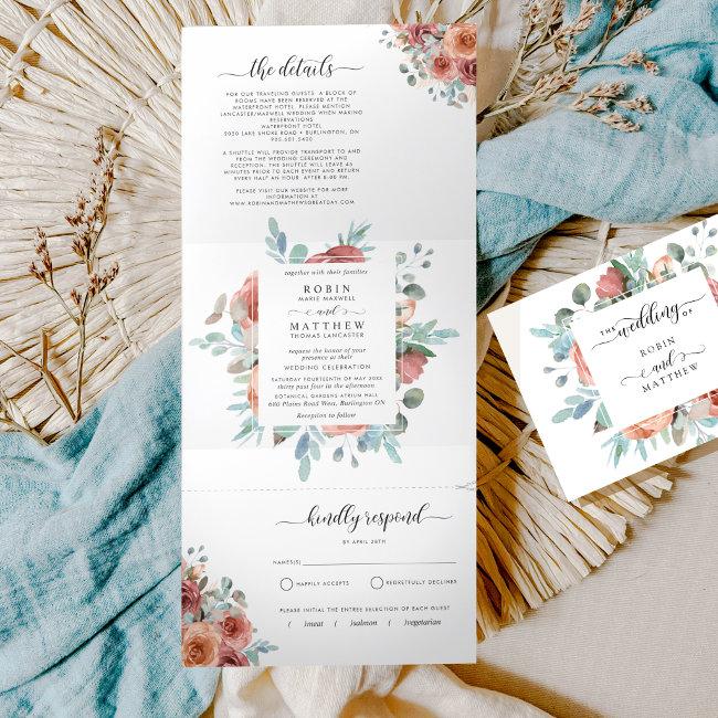 Tri-fold  With Rsvp "ethereal" Wedding