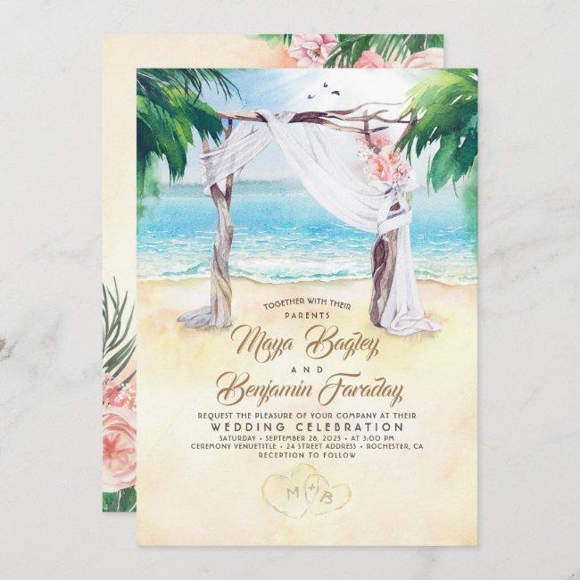 Tropical Beach Arbor Dreamy Summer Wedding