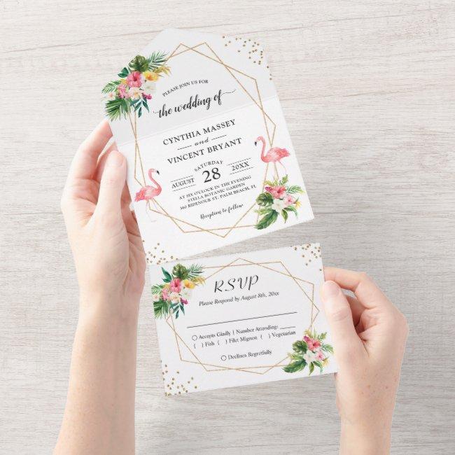 Tropical Floral Flamingo Geometric Summer Wedding All In One