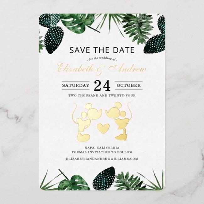 Tropical Mickey & Minnie Save The Date Foil