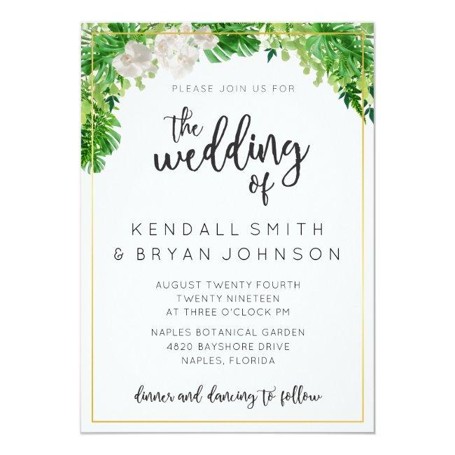 Tropical Palm Leaves And Greenery Wreath Wedding