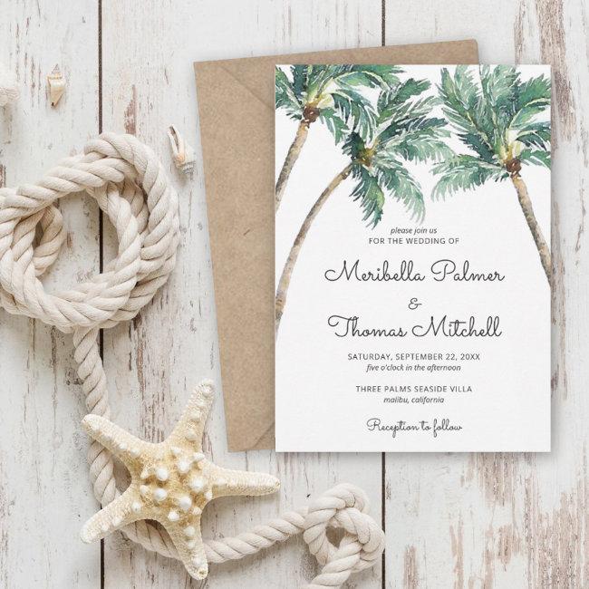 Tropical Palms | Watercolor Wedding