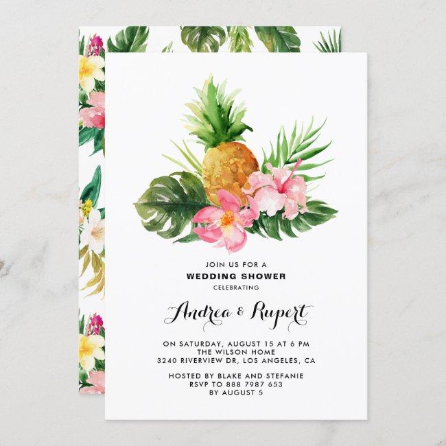 Tropical Watercolor Pineapple Wedding Shower