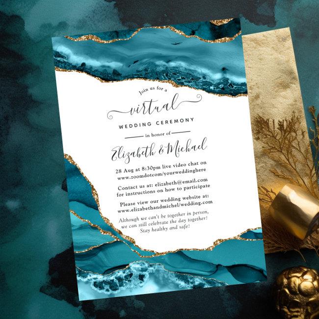 Turquoise And Gold Agate Online Virtual Wedding
