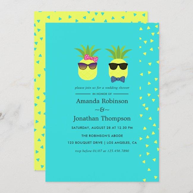 Turquoise And Lemon Fun Pineapple Wedding Shower