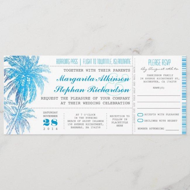 Turquoise Destination Wedding Tickets