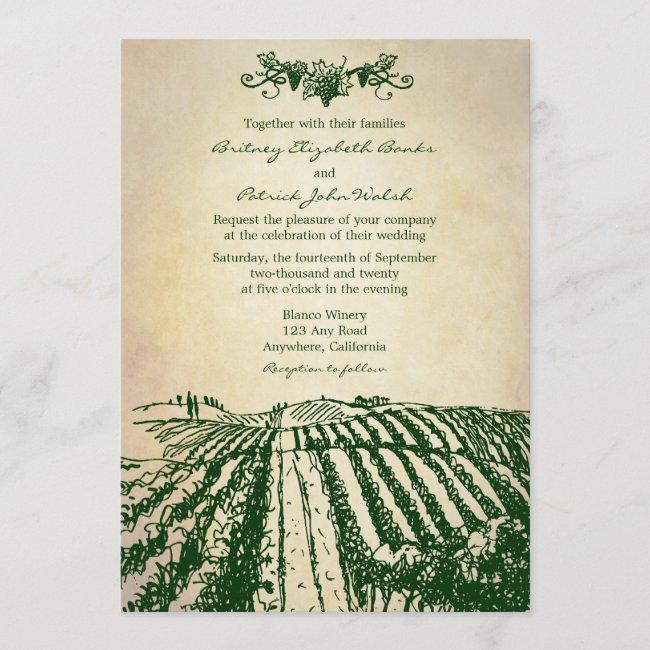 Tuscan Green Winery Vineyard Wedding