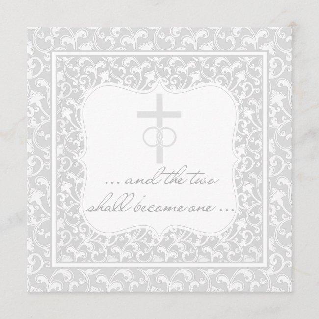 Two Shall Become One Christian Wedding Silver