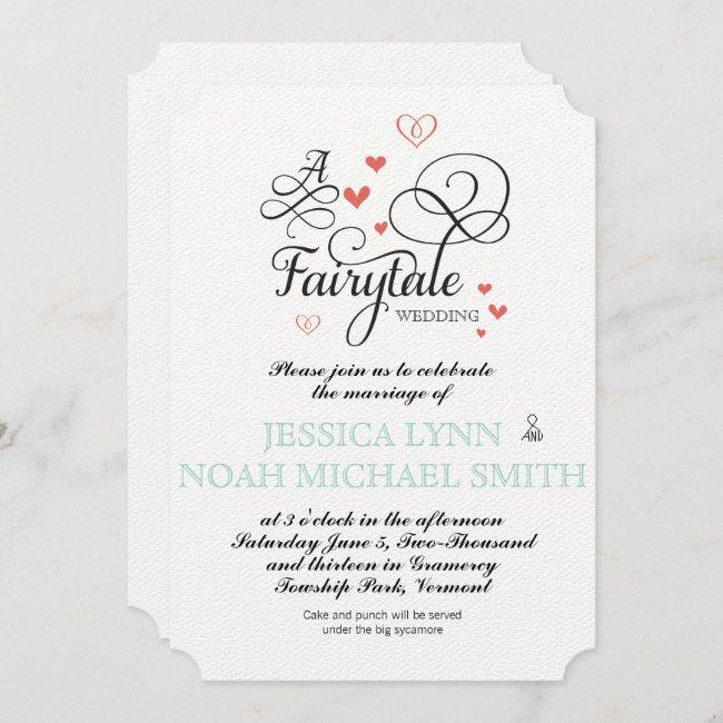 Typography Quote Mint And Coral Fairytale Wedding
