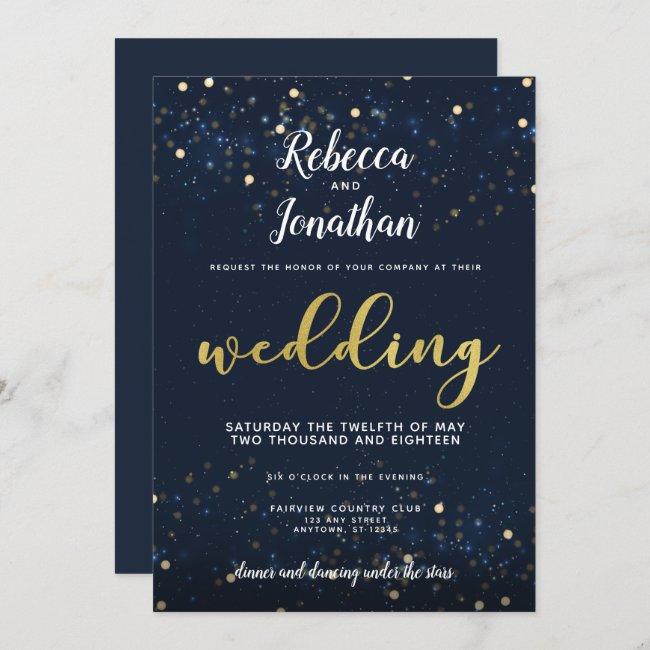 Under The Stars Navy And Gold Wedding