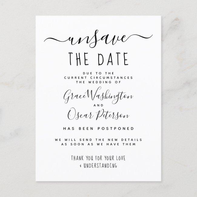 Unsave The Date Stylish New Date Announcement