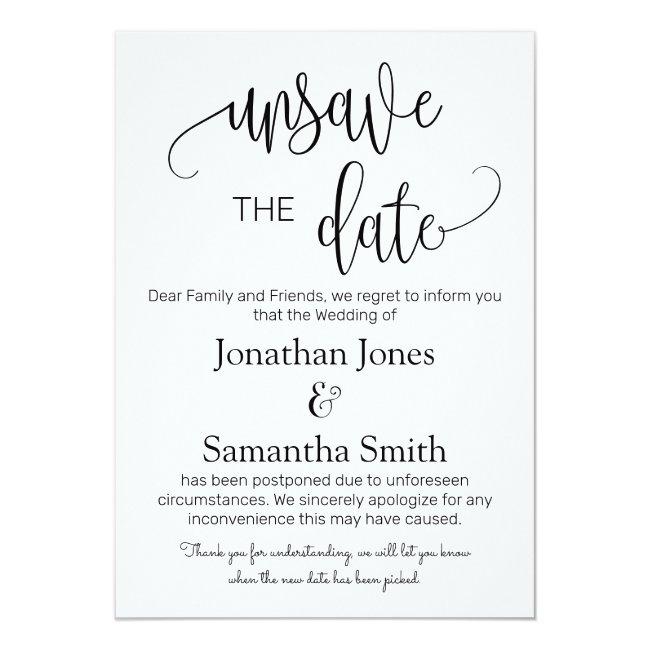 Unsave The Dates Wedding Date Change Minimalist In