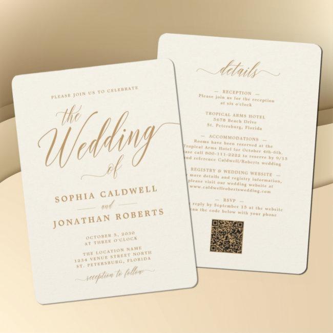 Updated All In One Gold Calligraphy Cream Wedding