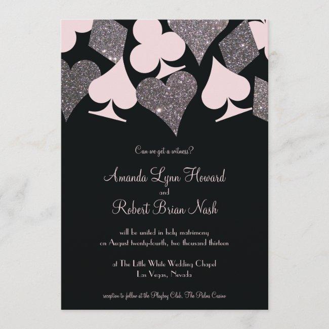 Vegas Wedding Black Pink And Silver Faux Glitter