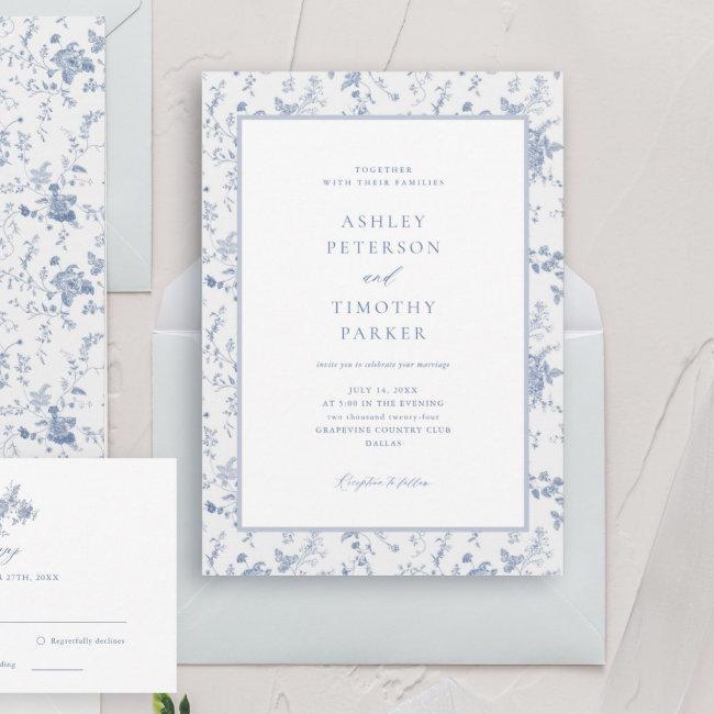 Victorian Toile French Blue Classic Wedding