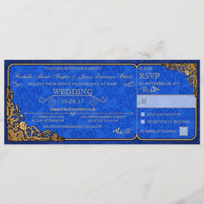 Victorian Wedding Ticket  (royal Blue)