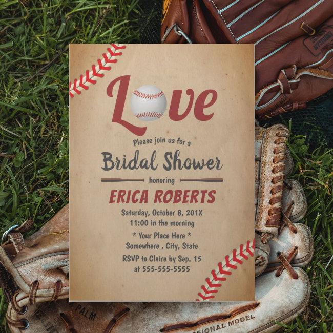 Vintage Baseball Love Sports Theme Baby Shower