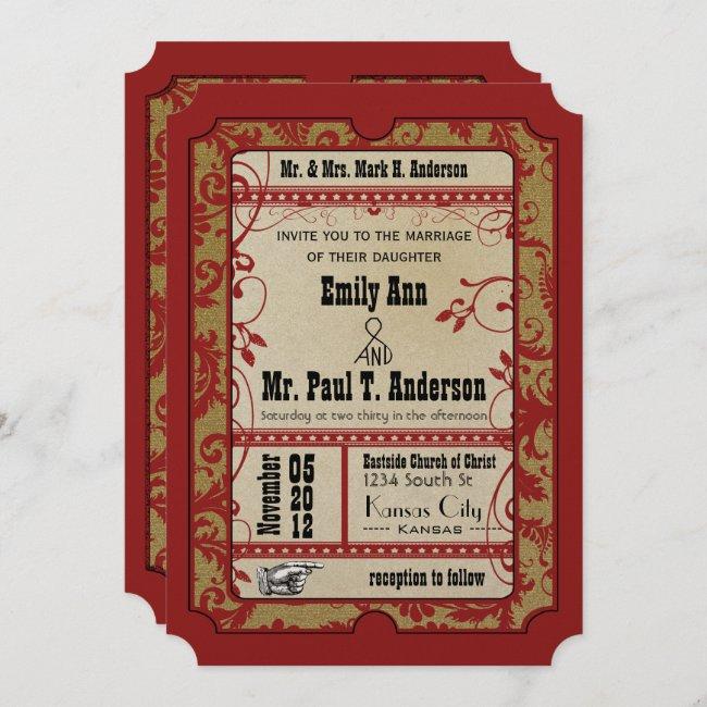 Vintage Broadway Poster Movie Ticket Wedding