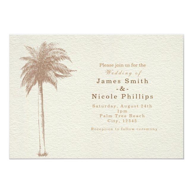 Vintage Brown Palm Tree Beach Wedding