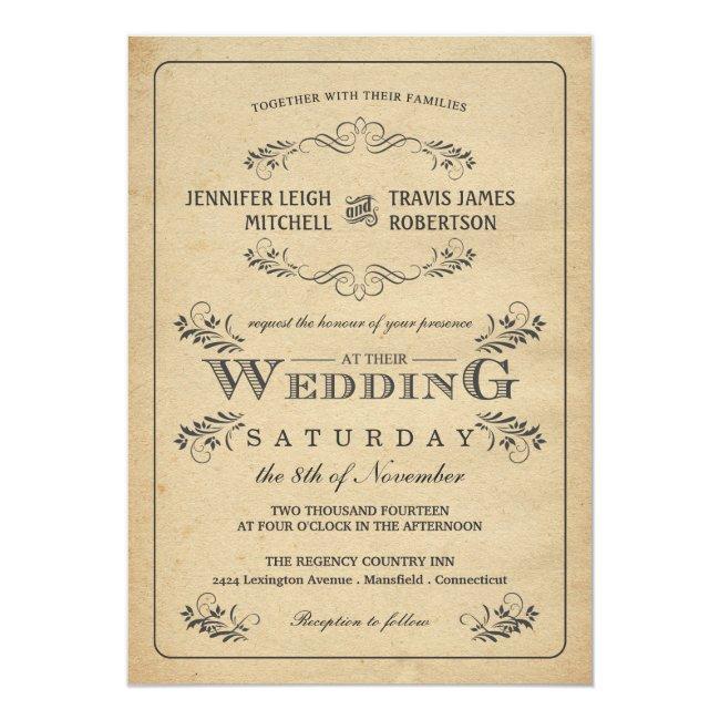 Vintage Flourish Parchment Wedding